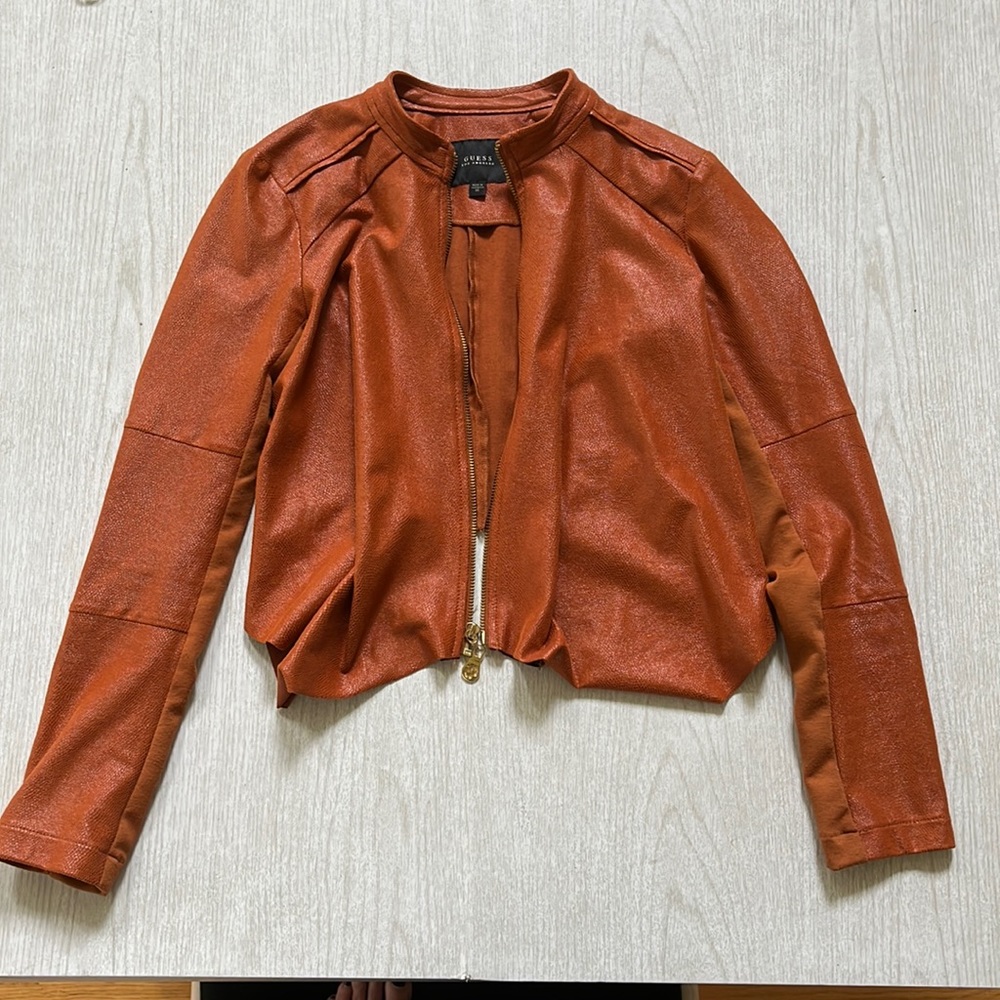 Tan GUESS Pleather Jacket